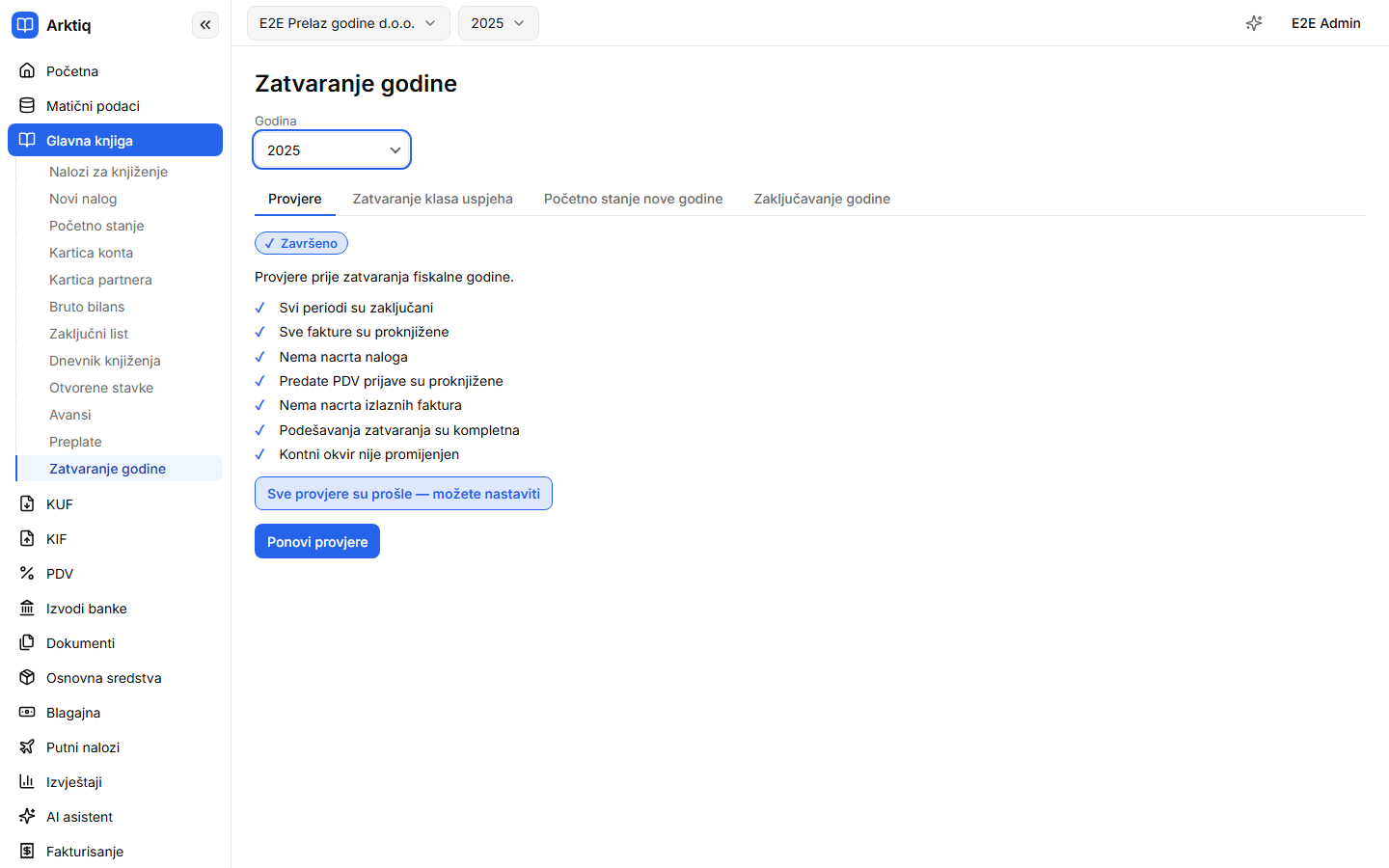 Provjere prije zatvaranja godine — sve prošle